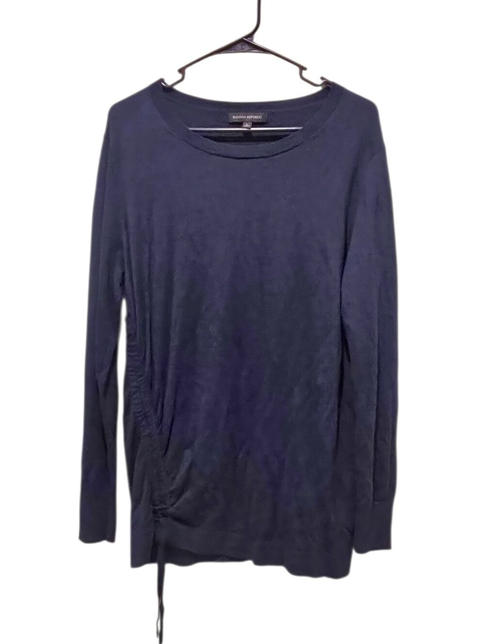 Banana Republic Navy Wool Blend Long-Sleeve Lightweight Sweater